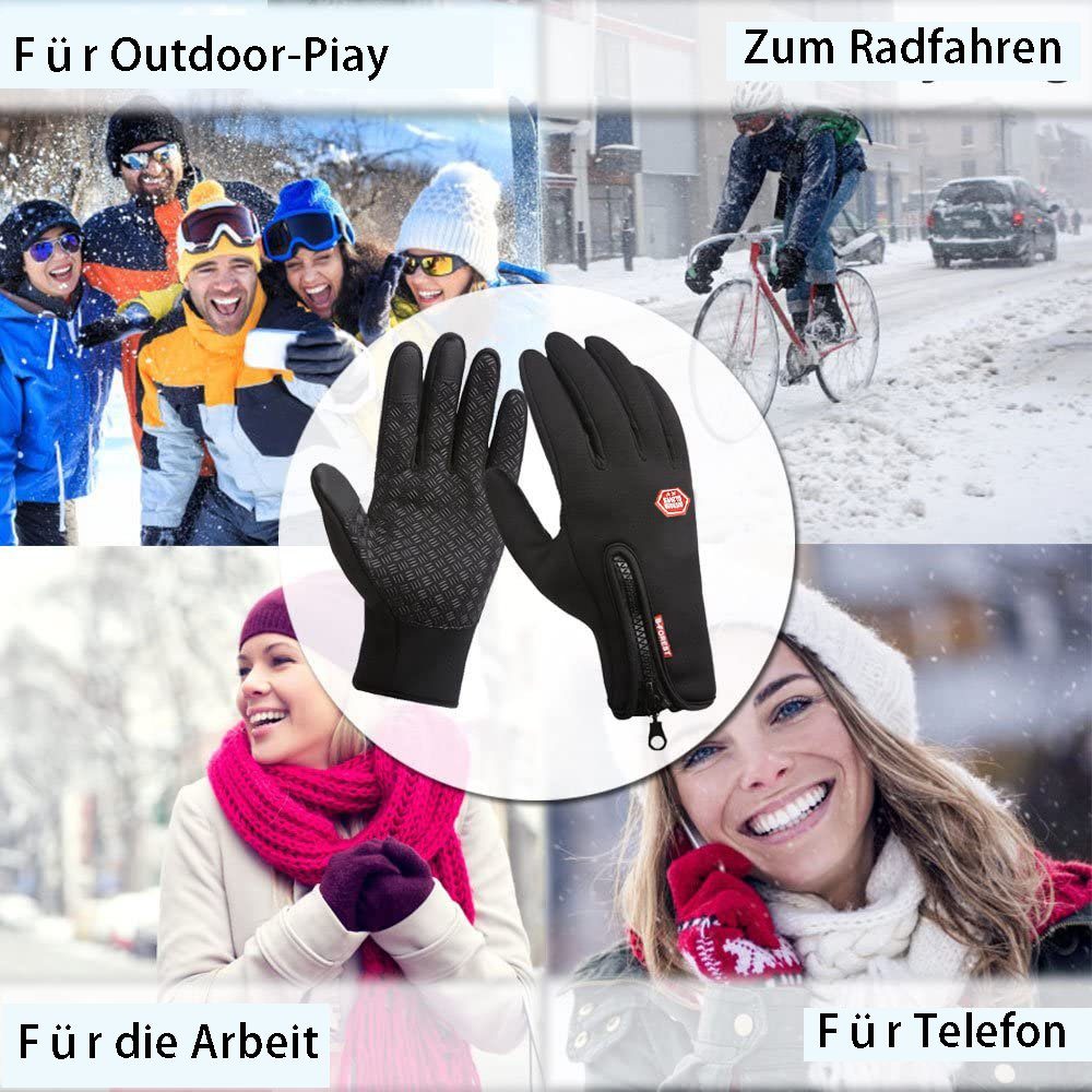 LAPA HOME Fleecehandschuhe Touchscreen Winterhandschuhe Herren Damen Outdoor Fahrradhandschuhe (Paar) Wasserdicht Sporthandschuhe Warm Outdoor Handschuhe Skihandschuhe