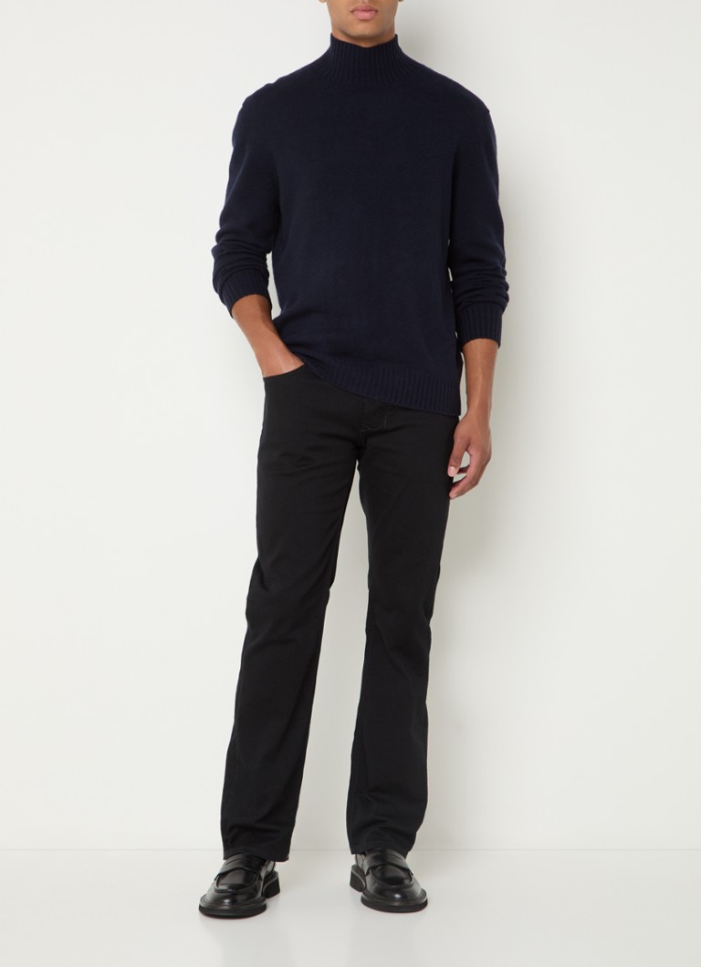 NN.07 Clark fine knitted sweater in wool blend with stand-up collar