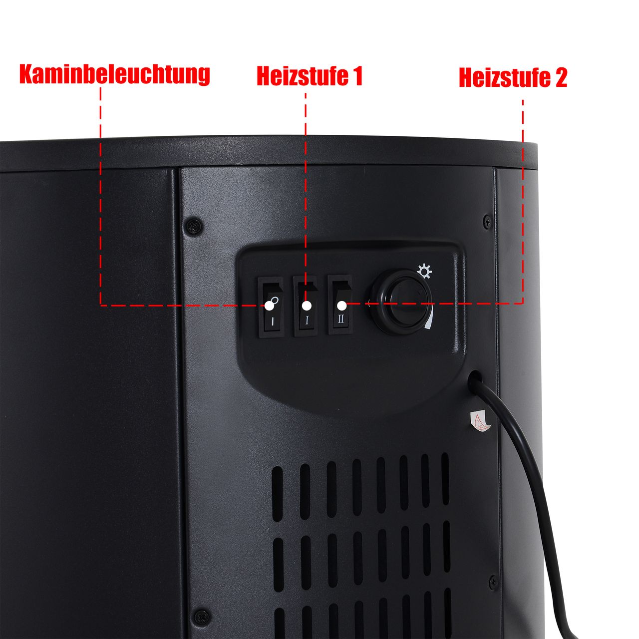 HOMCOM LED Elektrokamin Wandkamin Standkamin Kaminofen mit Flammeneffekt