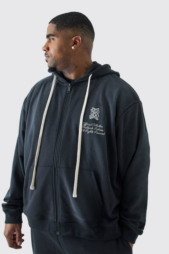 Plus kastiger Oversize Hoodie mit Dark Tropics Print