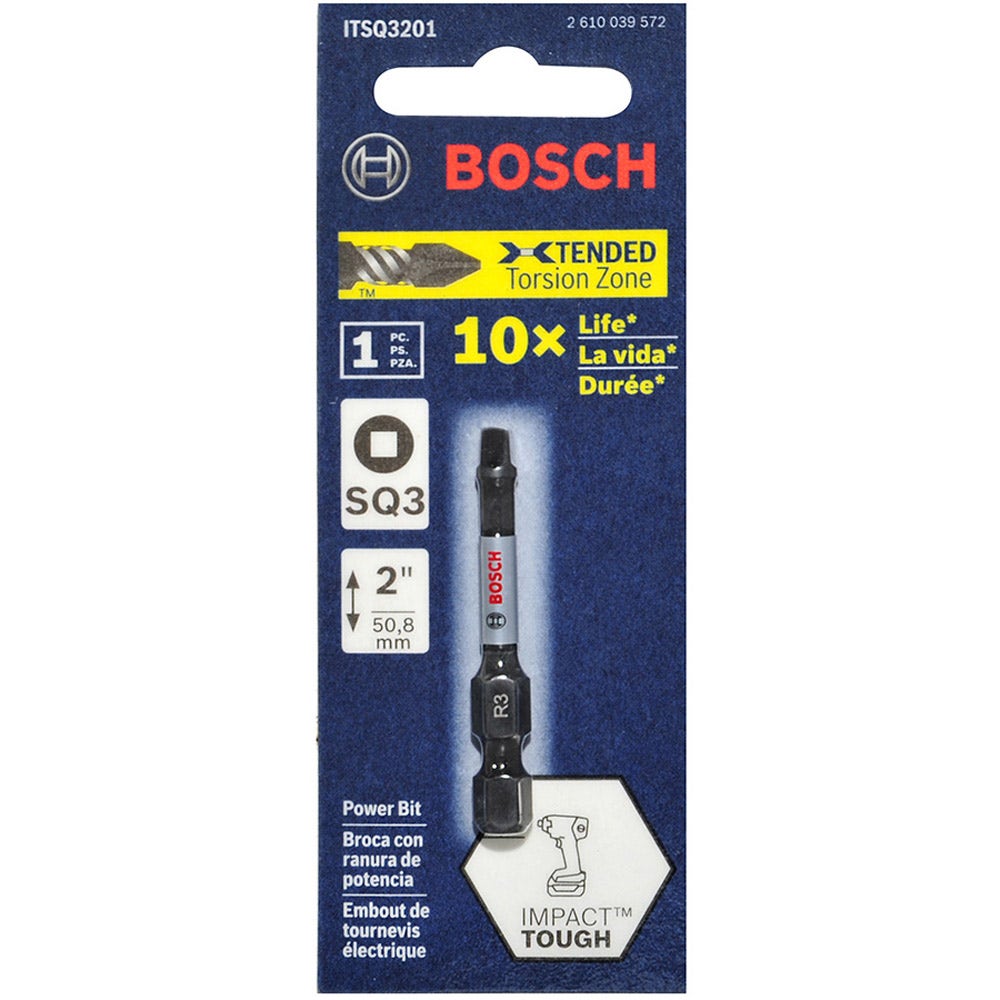 Pontas de chave de impacto BOSCH R3 x 50 mm Robertson/Quadrada – RESISTENTES A IMPACTOS