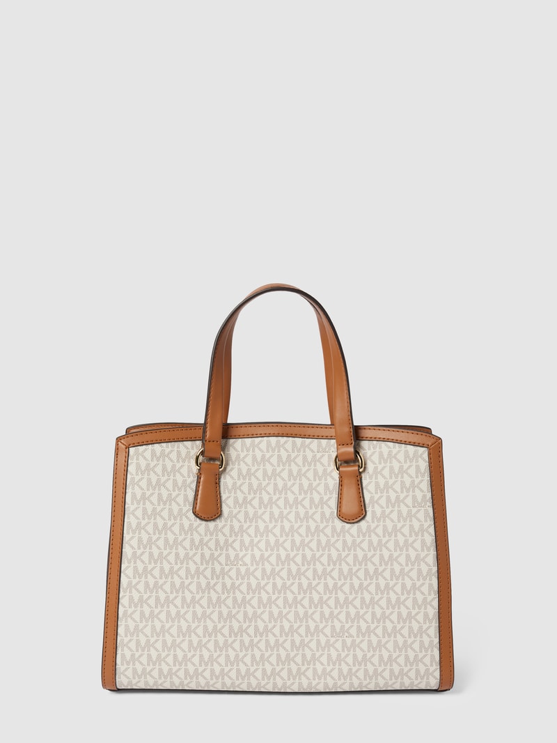Handtasche mit Allover-Logo Modell 'CHANTAL' in ecru