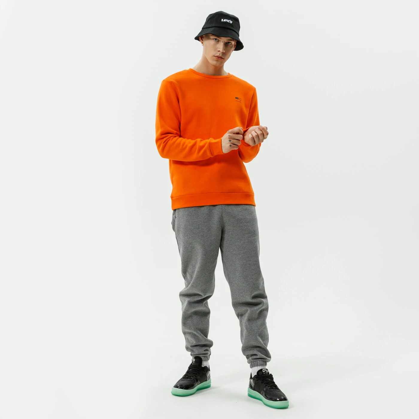 CONFRONT SWEATSHIRT SMALL LOGO CREW ORANGE Orange
