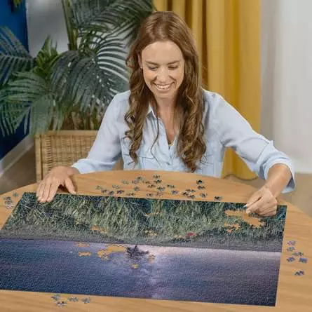 Puzzle 1500 Teile - Nachthimmel über dem Kornfeld
