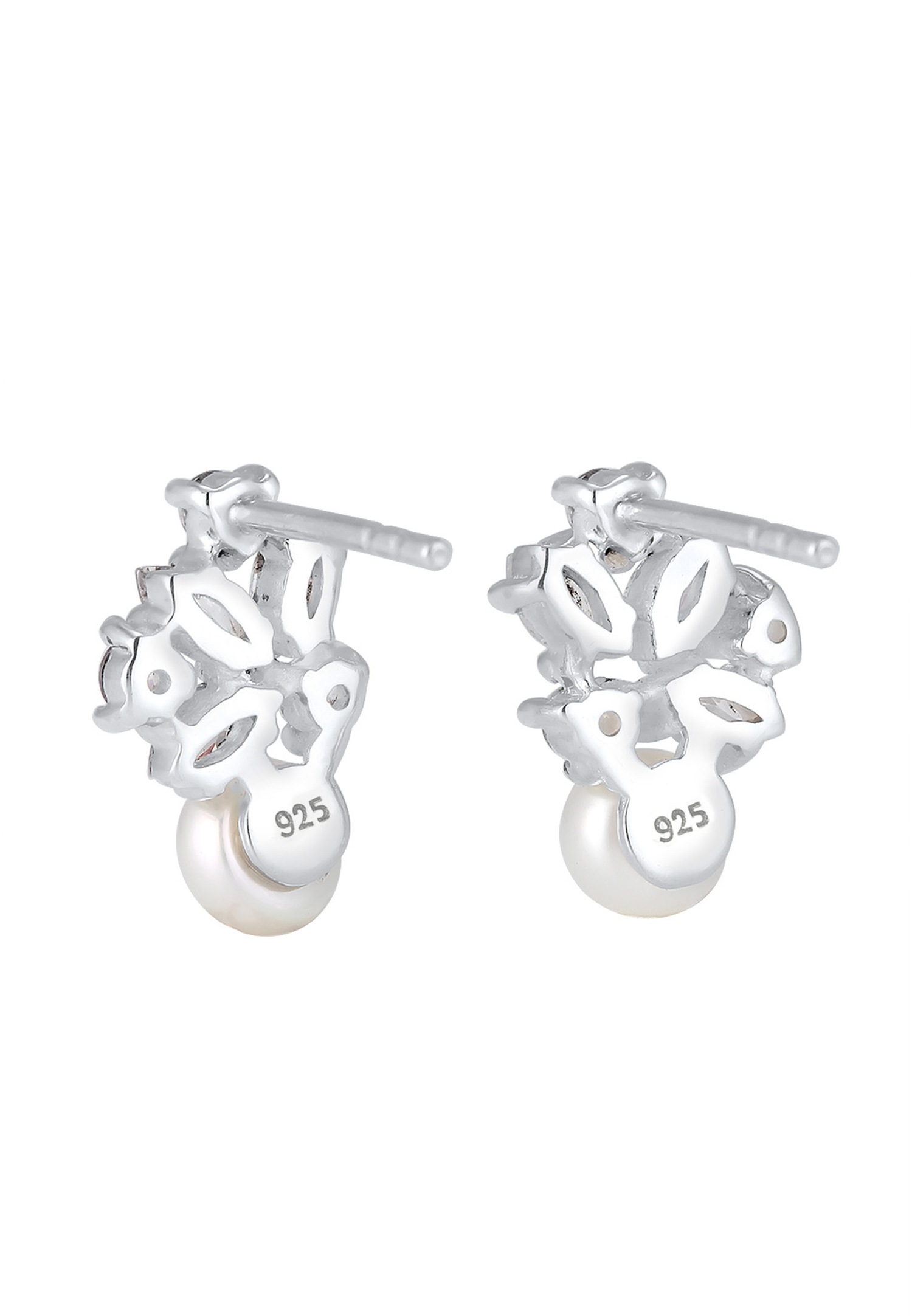 Elli PREMIUM Perla coltivata d'acqua dolce, fiore, marquise, zirconi, argento 925
