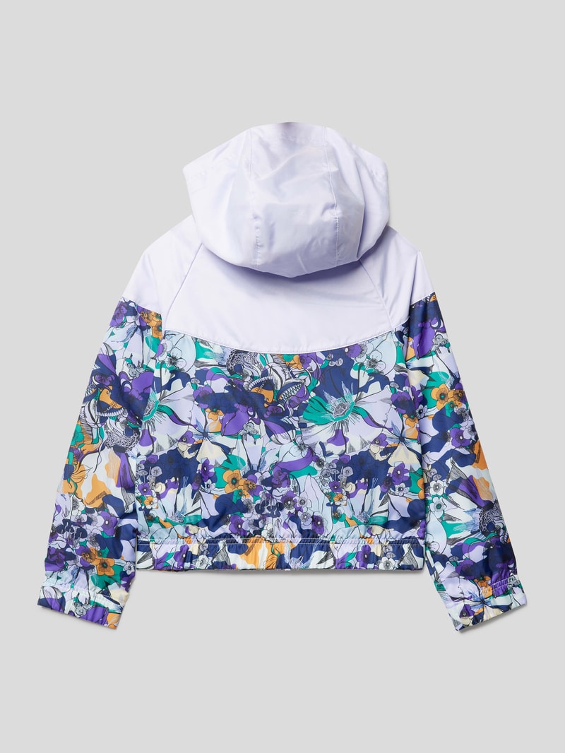 Jacke mit floralem Muster in weiß
