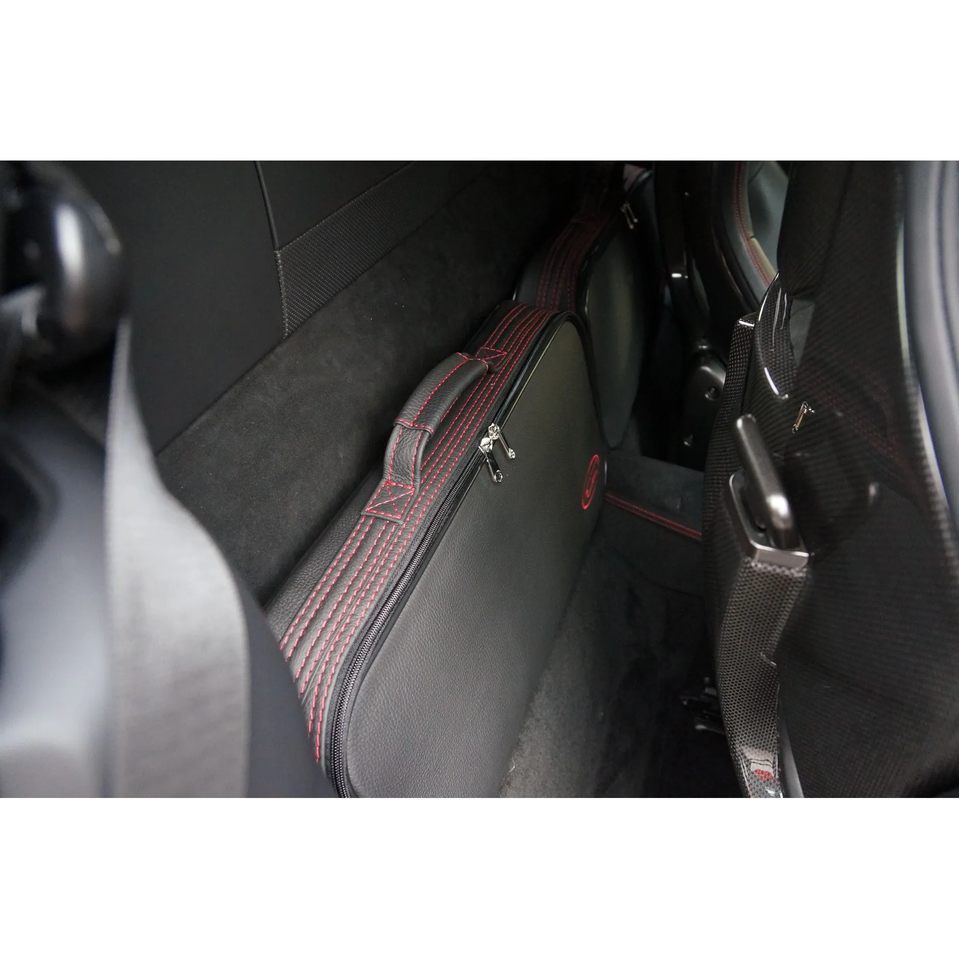 Roadsterbag Ferrari 458 Italia\/Spider + 488 GTB\/Spider - 2-tlg. Kofferset Rückbank - Rote Naht