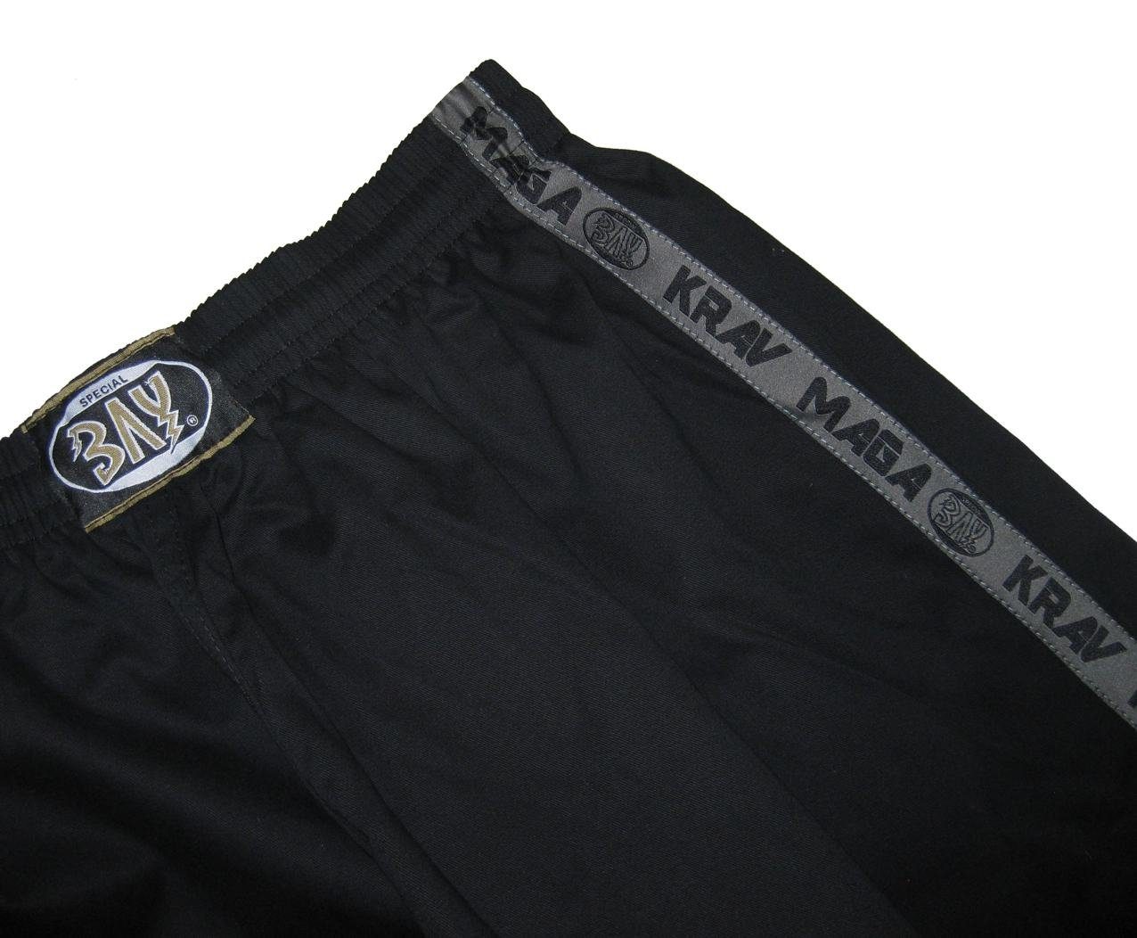 BAY-Sports Sporthose Krav Maga Hose Stripes Kampfsporthose Trainingshose Self Defense Judo mit gewebten Seitenstreifen, Kinder-Erwachsene