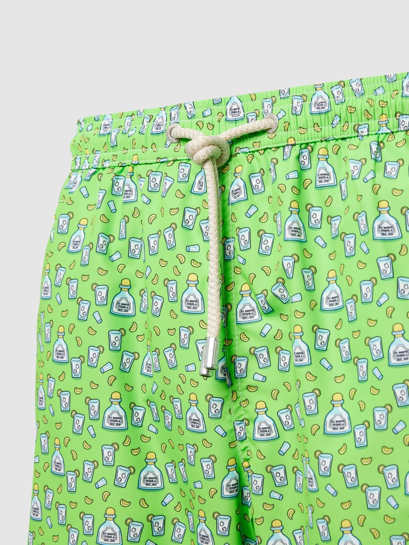 Badehose mit Allover-Muster Modell 'MICRO FANTASY' in grün