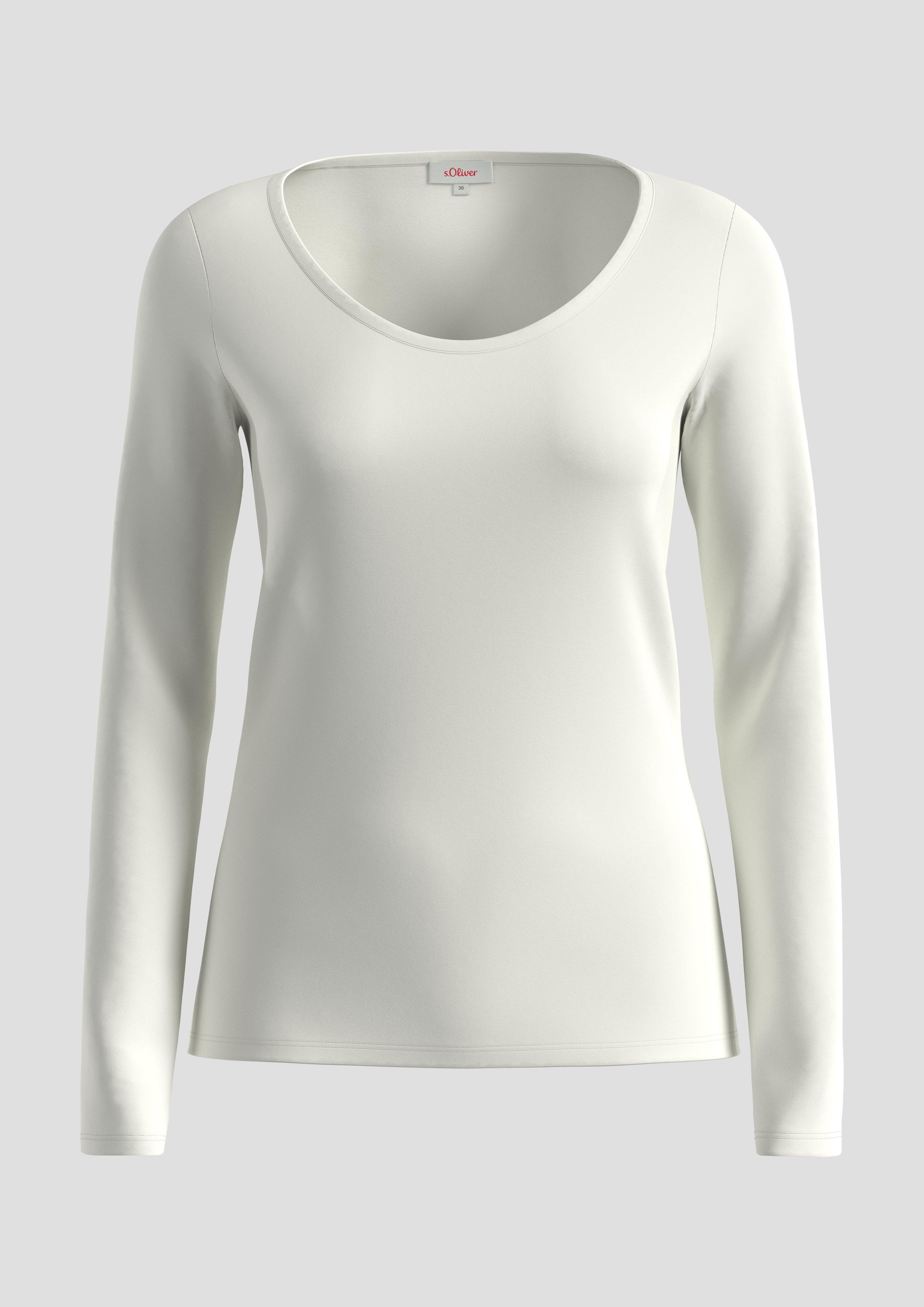 Langarmshirt mit tiefem Rundhalsausschnitt  2141909-0210