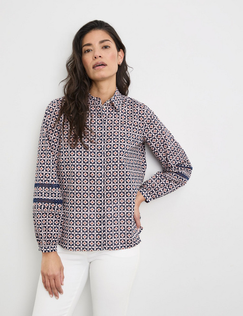 Baumwollbluse mit Lochspitze