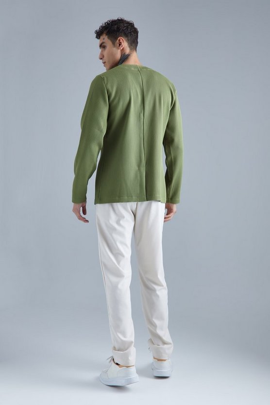 Kragenloser Slim-Fit Blazer mit verdeckten Knöpfen