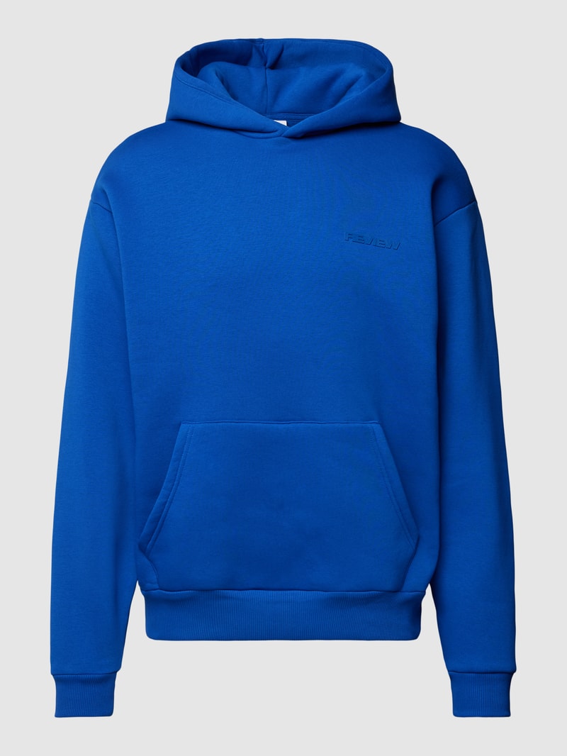 Hoodie mit Label-Print in royalblau