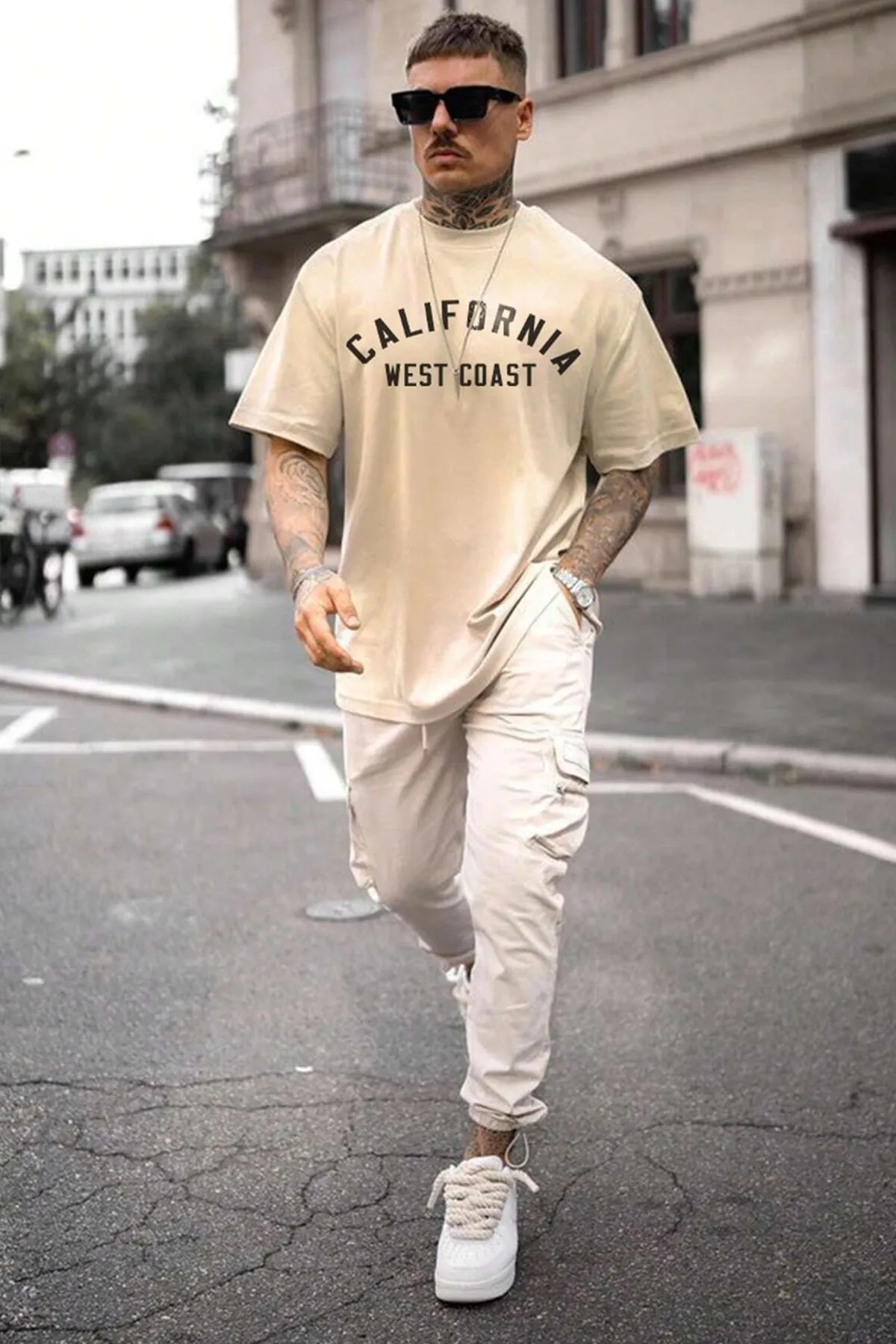 uyguntarz  T-Shirt - Beige - Regular Fit