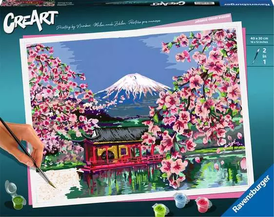 CreArt Japanische Kirschblüten - Malen nach Zahlen für Erwachsene
