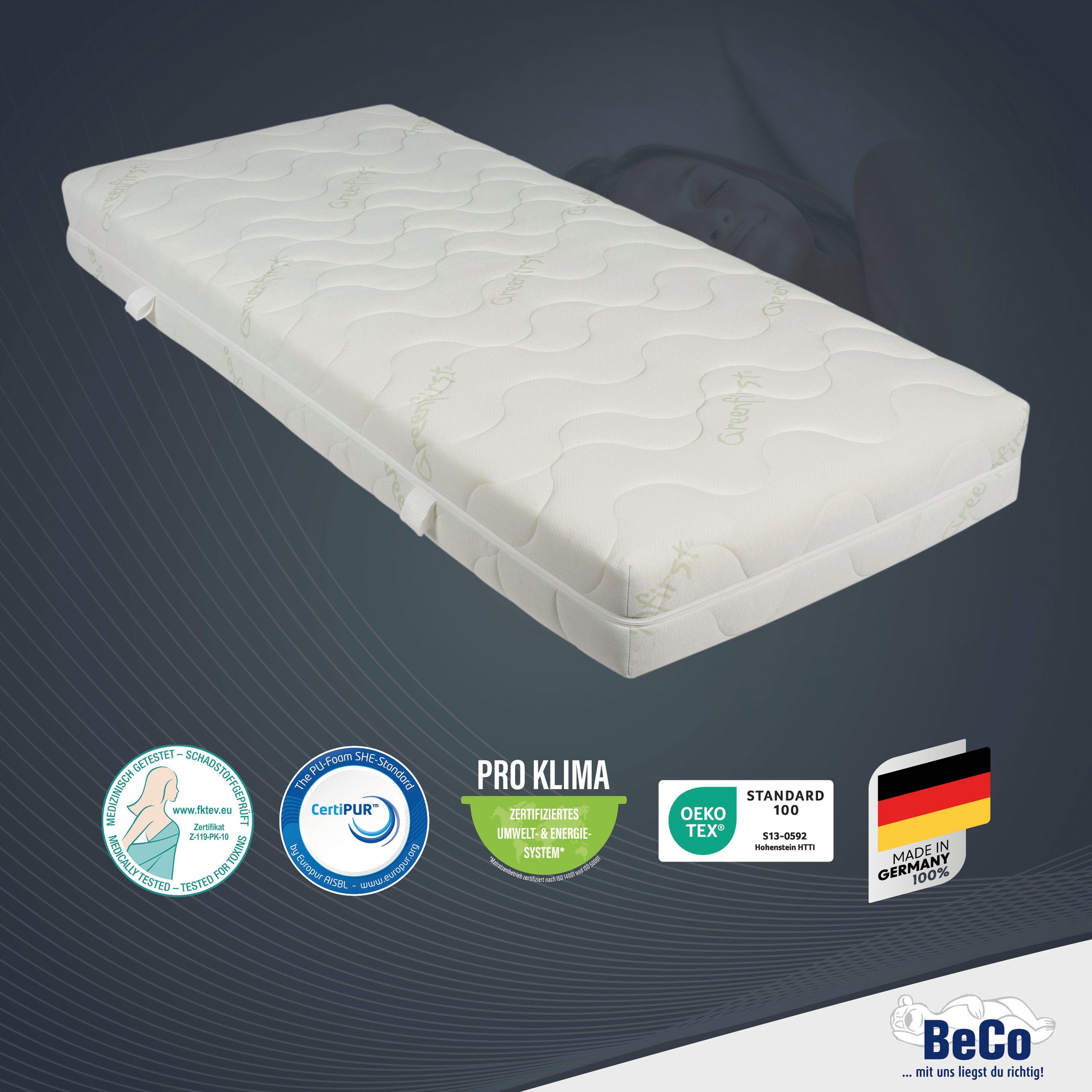 Taschenfederkernmatratze GUMO TFK, Beco, 22 cm hoch, komfortable Matratze in 90x200, 140x200 cm und weiteren Größen