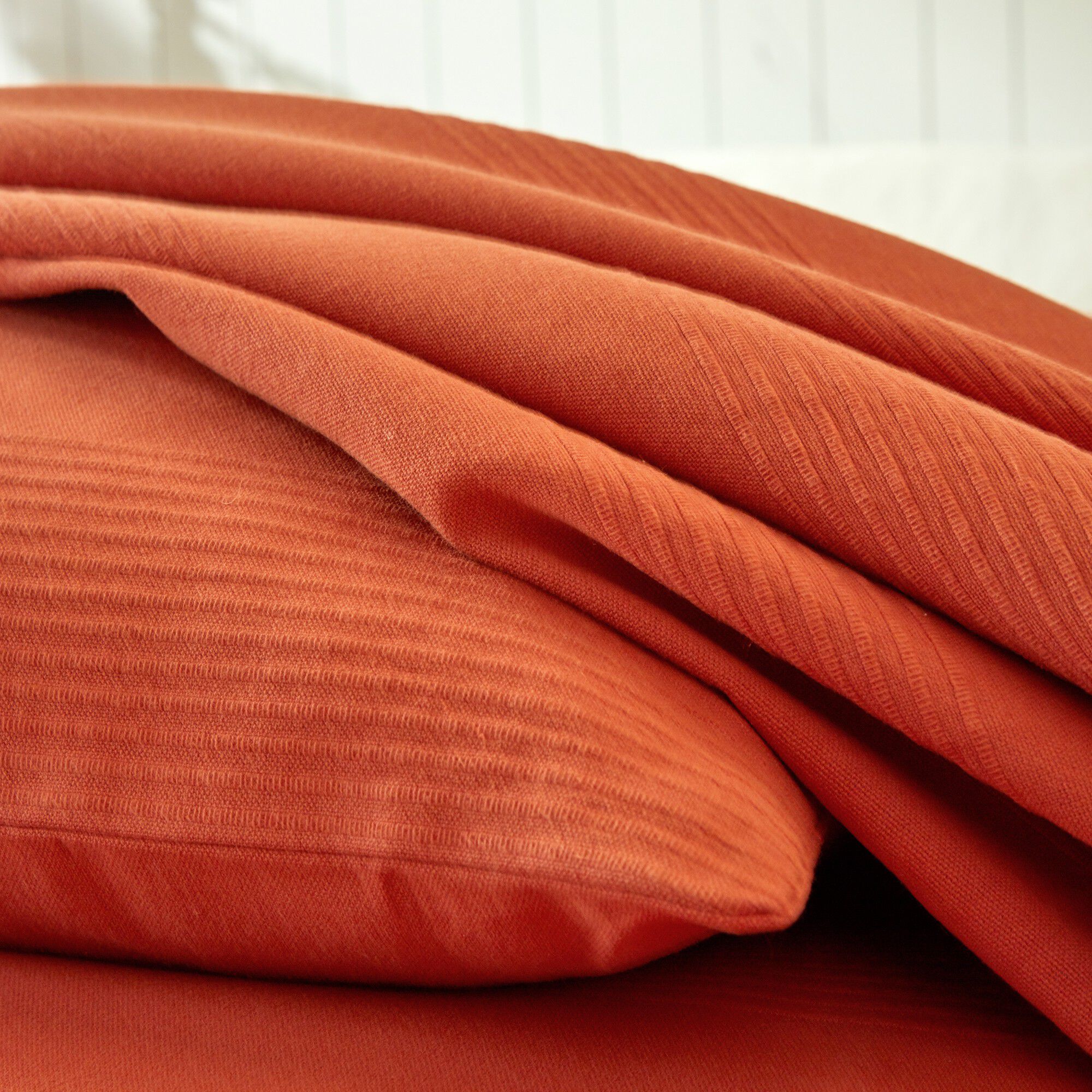 Jeté de lit uni tissé coton