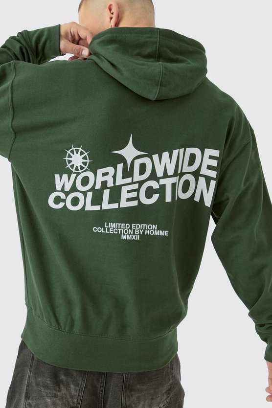 Oversize Hoodie mit Worldwide-Print