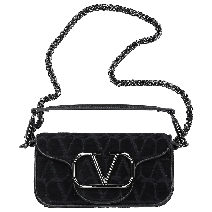 Valentino Garavani - Handtasche LOCÒ Canvas - schwarz