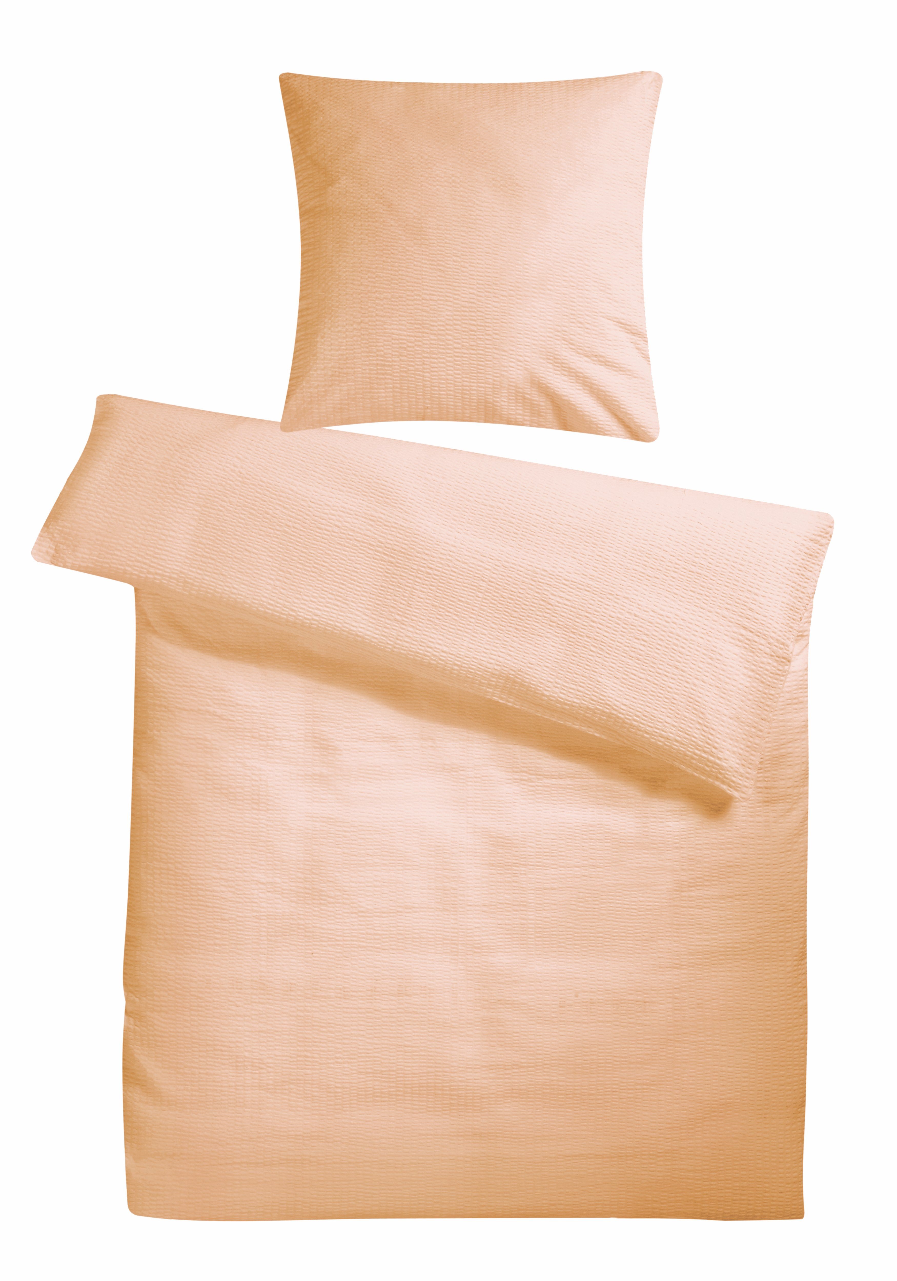 Bettwäsche Seersucker Bettwäsche 135x200 & 155x220 Sommerbettwäsche Baumwolle Uni, Carpe Sonno, Seersucker, 2 teilig, Kühlender Bettbezug 135 x 200 cm mit Reißverschluss