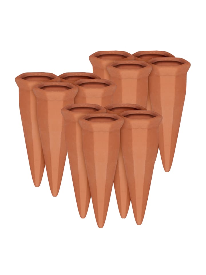 relaxdays 12x Tonkegel Bewässerung in Terracotta günstig kaufen onesize