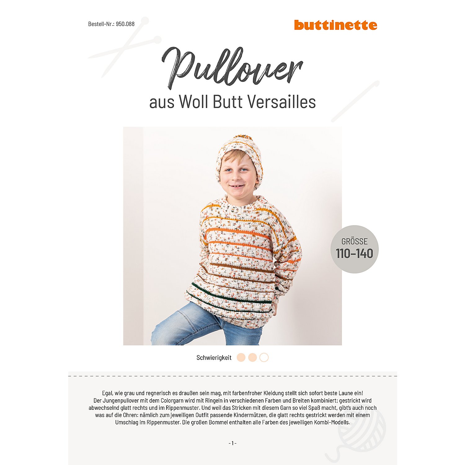 Strickanleitung - Jungenpullover aus Woll Butt Versailles