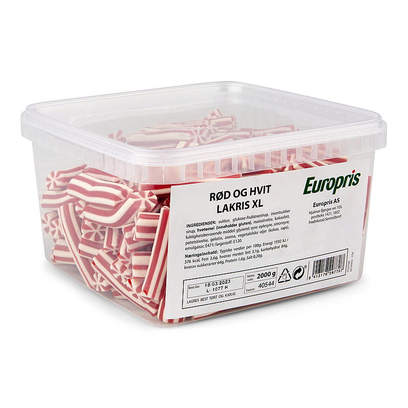 KnallGodt Rød og hvit lakris 2 kg
