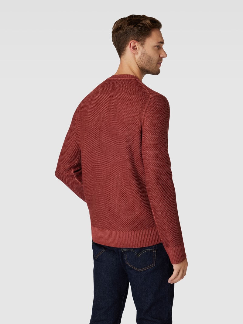 Strickpullover aus Schurwolle Modell 'Willon' in bordeaux rot