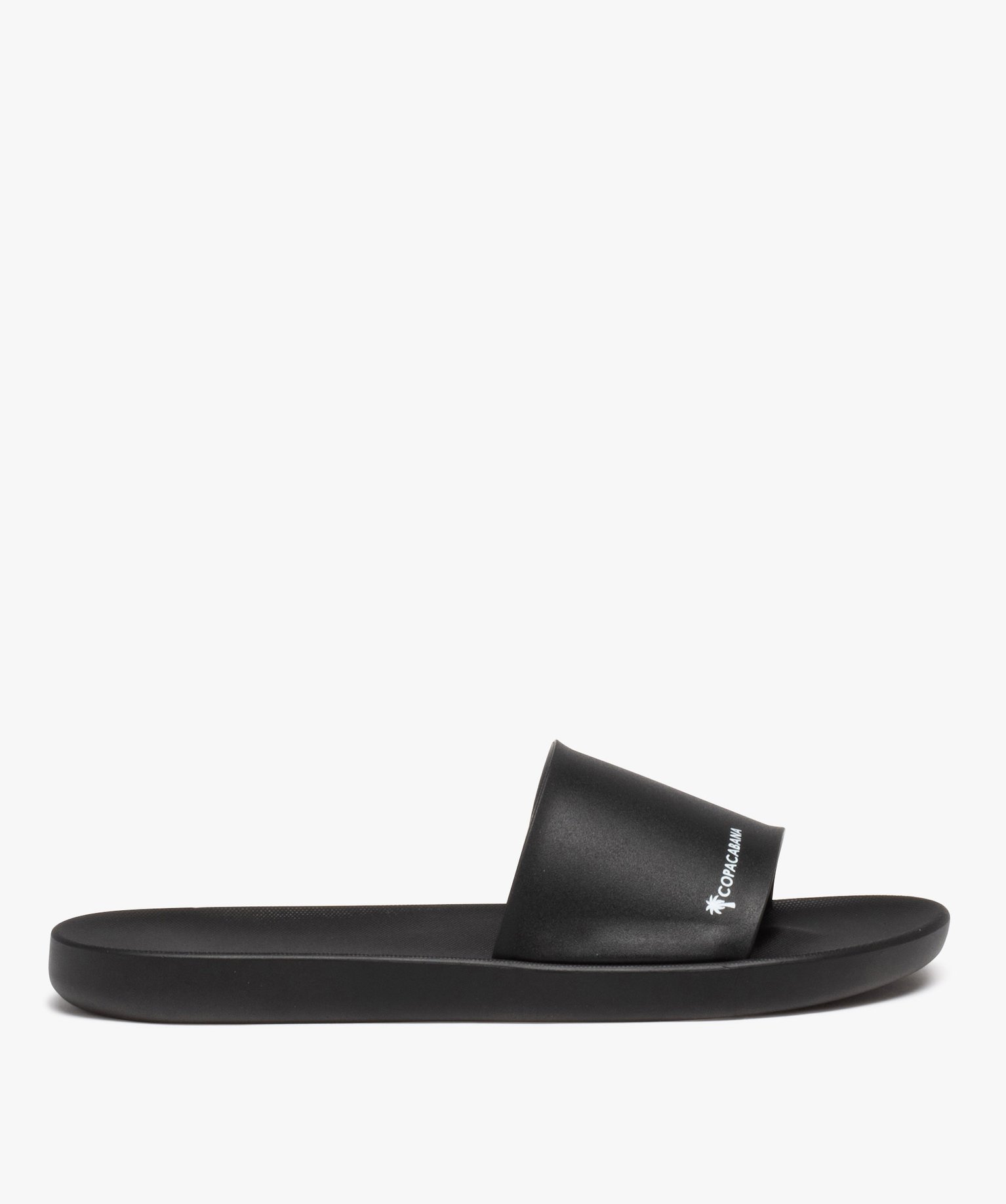 Mules de piscine femme unies à bandeau large - Copacabana noir | GEMO