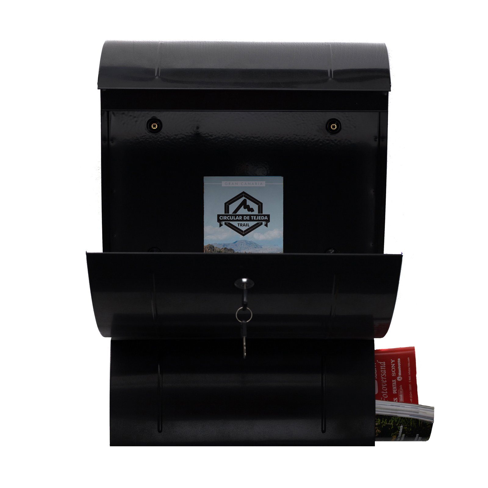 BIRENDY Briefkasten Design Doppel Briefkastenständer Set Ständer und 2 Briefkästen mit Zeitungsfach