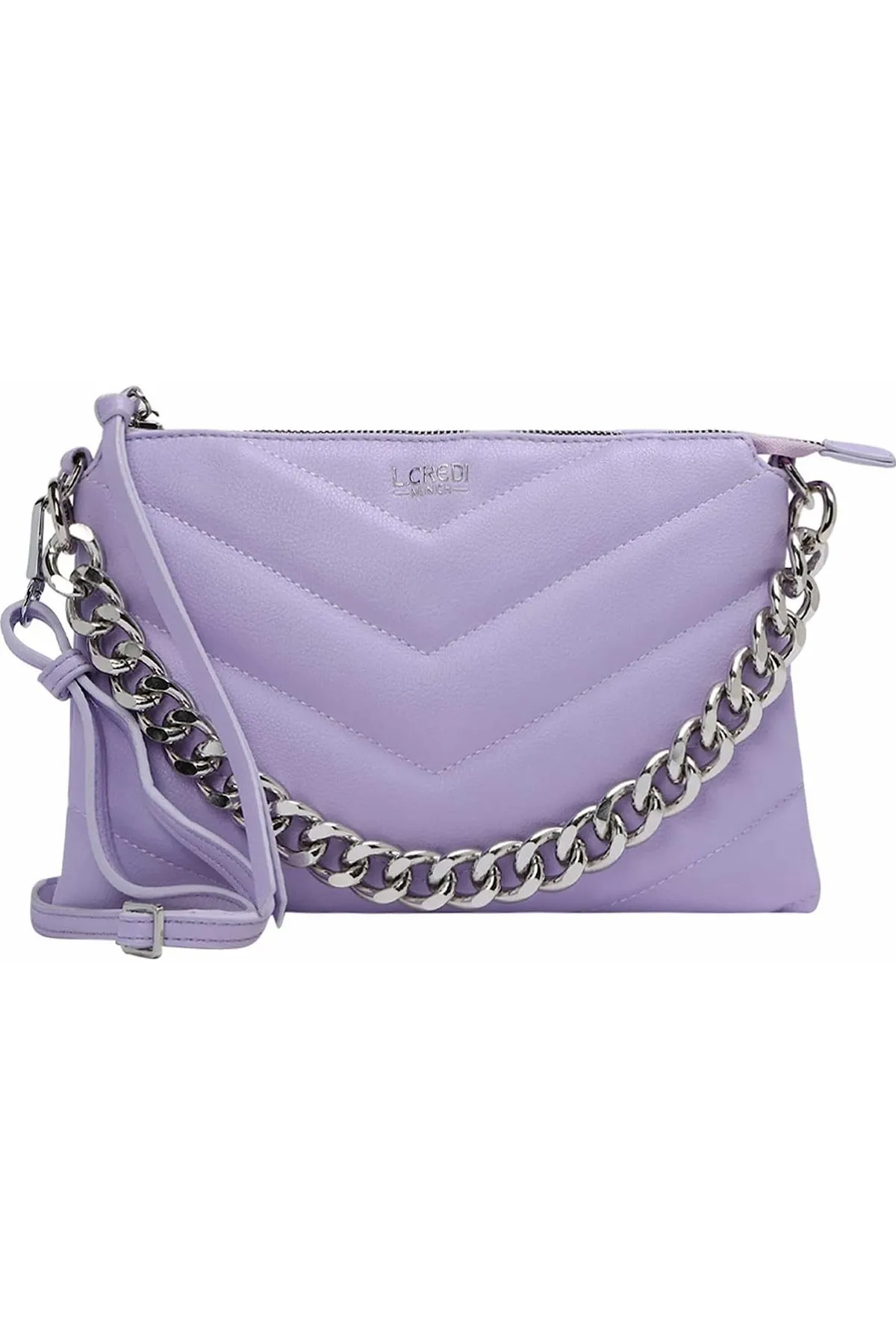 L.CREDI  Handtasche - Lila - Strukturiert