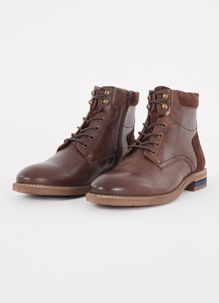 Stivaletti stringati in pelle Colton di Dune London con dettagli in camoscio.