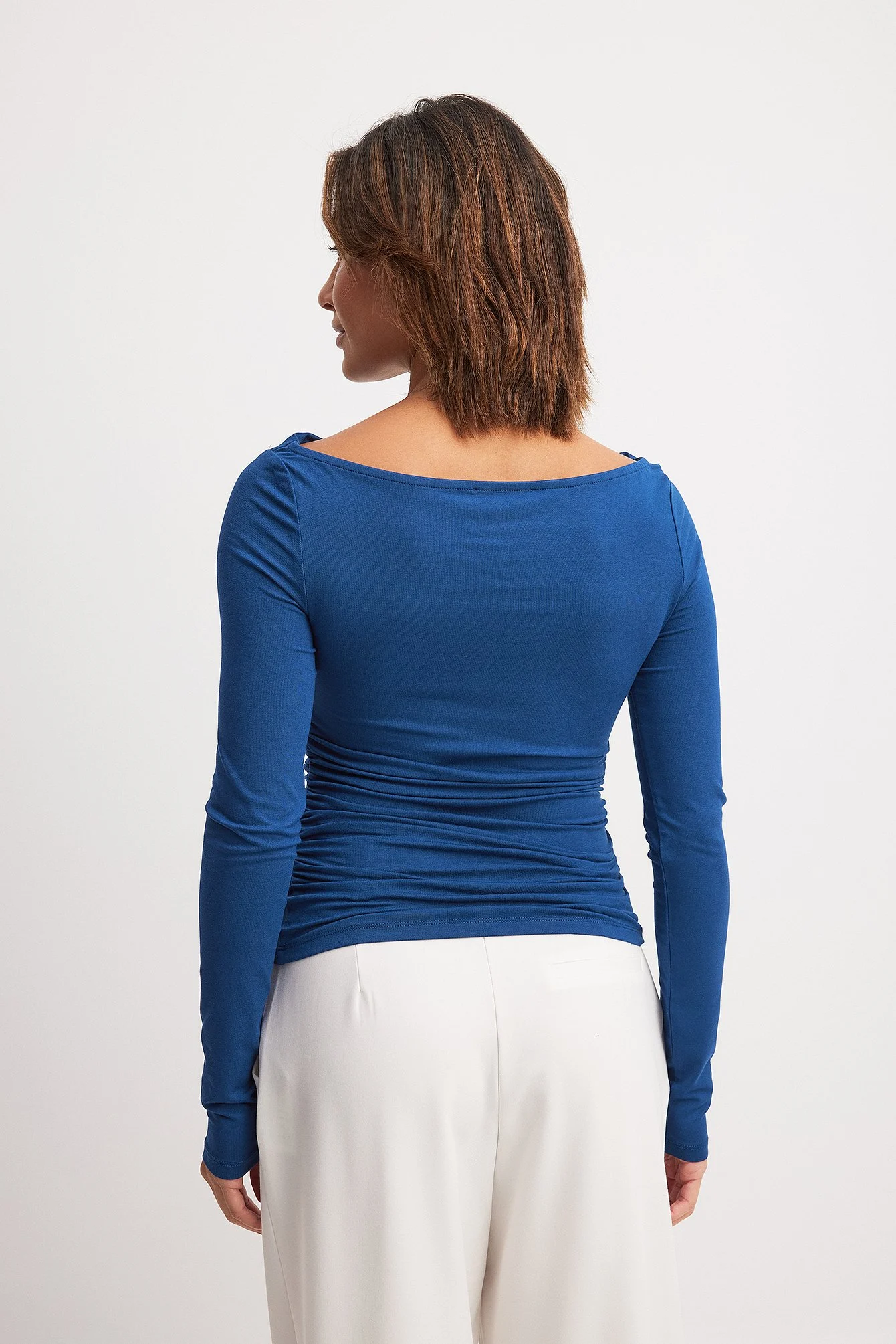 Soft Line Draped Long Sleeve Top