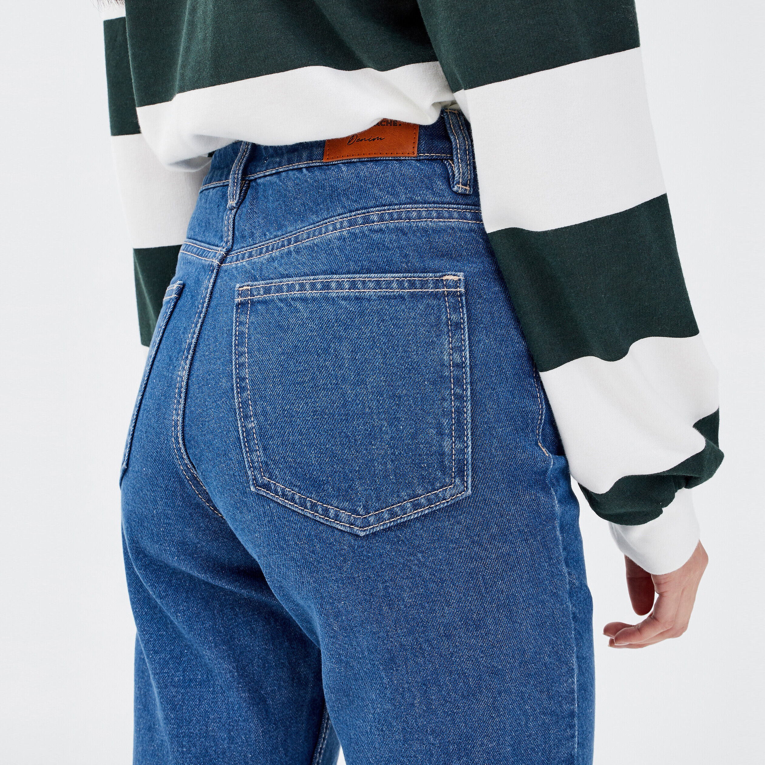 Jeans regular boutonné 7/8ème denim double stone femme | Cache Cache