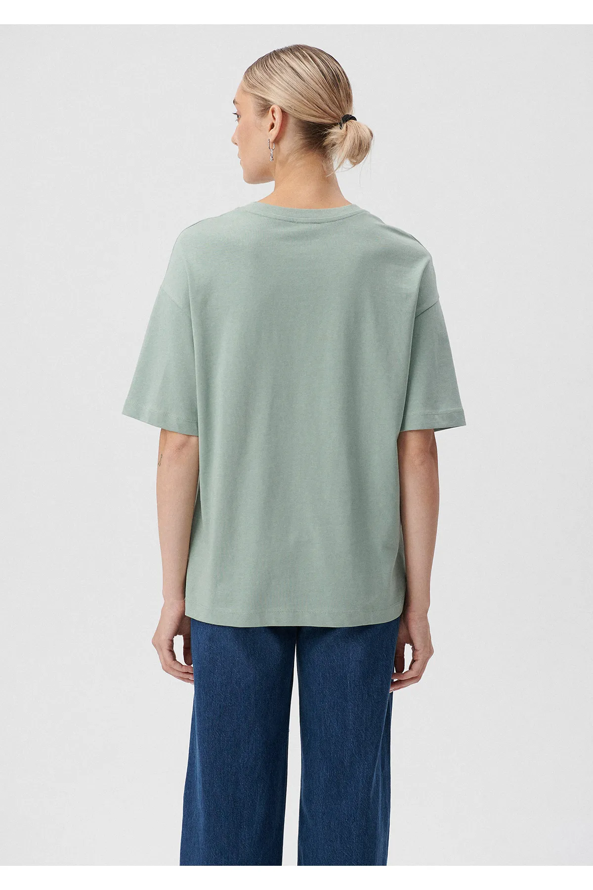 Mavi  Grünes T-Shirt mit Logo-Print, Übergröße/weiter Schnitt1611593-71787