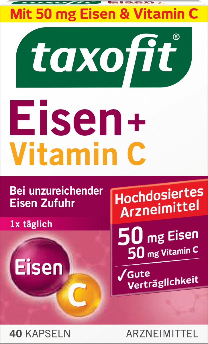 Eisen + Vitamin C Kapseln, 40 St