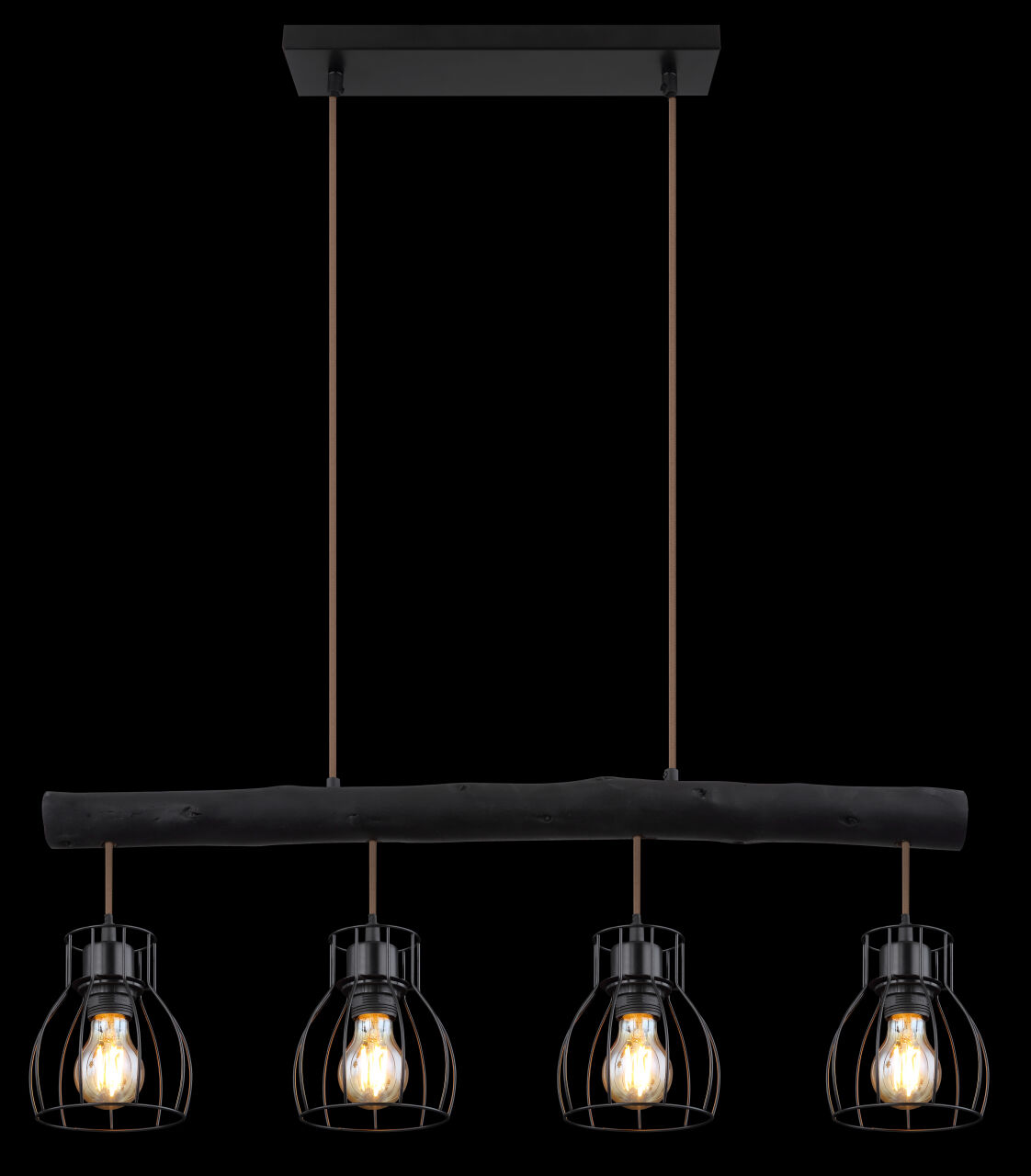 Globo Lighting - MINA - Hängeleuchte Metall schwarz matt, 4x E27