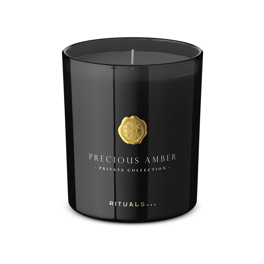 Bougie parfumée de luxe à l'ambre précieux de la collection privée, 360 g