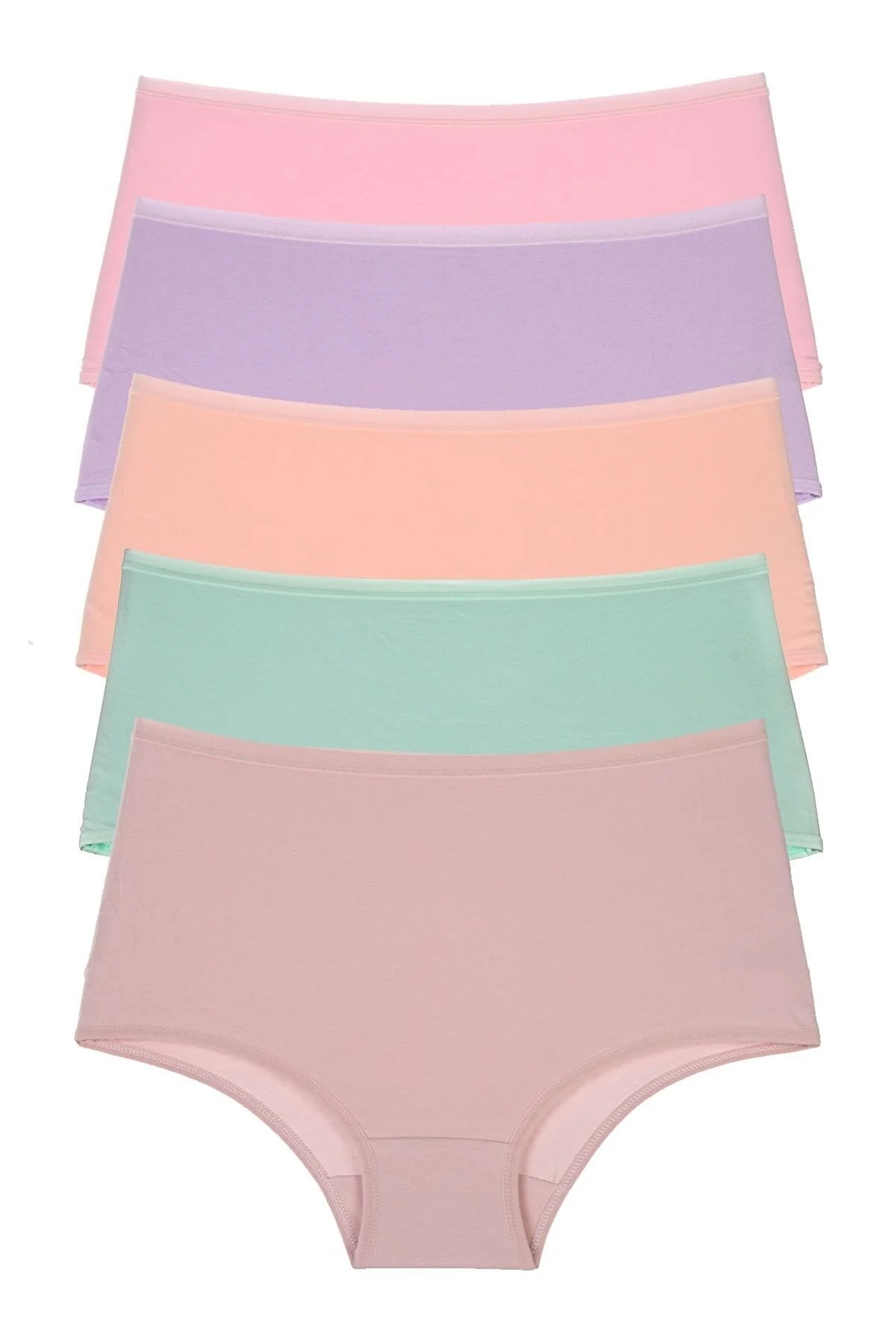 Nicoletta  Damenhöschen im 5er-Pack mit hoher Taille, Lachsfarben