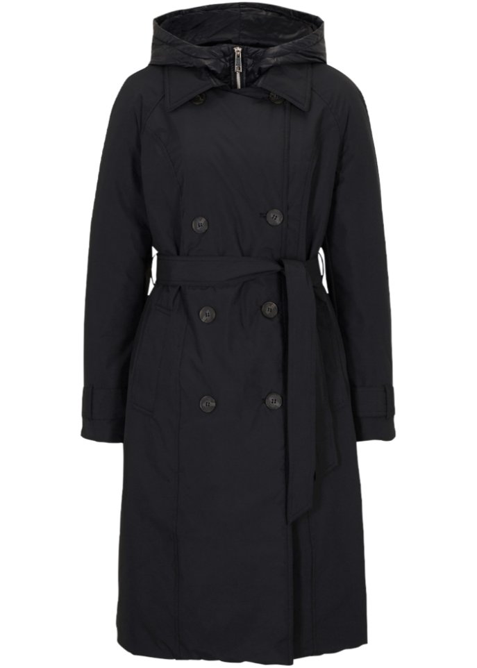 Trenchcoat mit Westeneinsatz und Wattierung