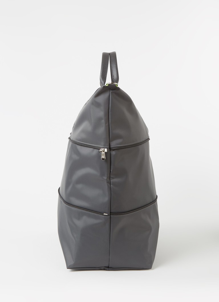 Rozšiřitelná cestovní taška Longchamp Le Pliage Green s koženými detaily