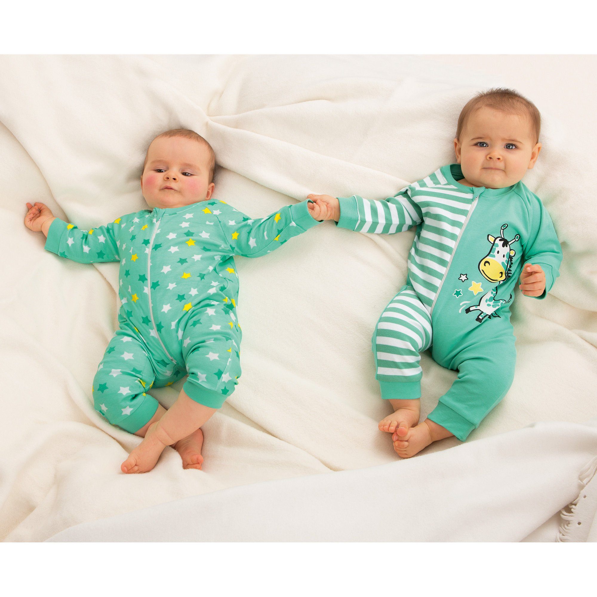 Erwin Müller Pyjama Baby-Schlafanzug 2er-Pack (2 tlg) Interlock-Jersey Streifen