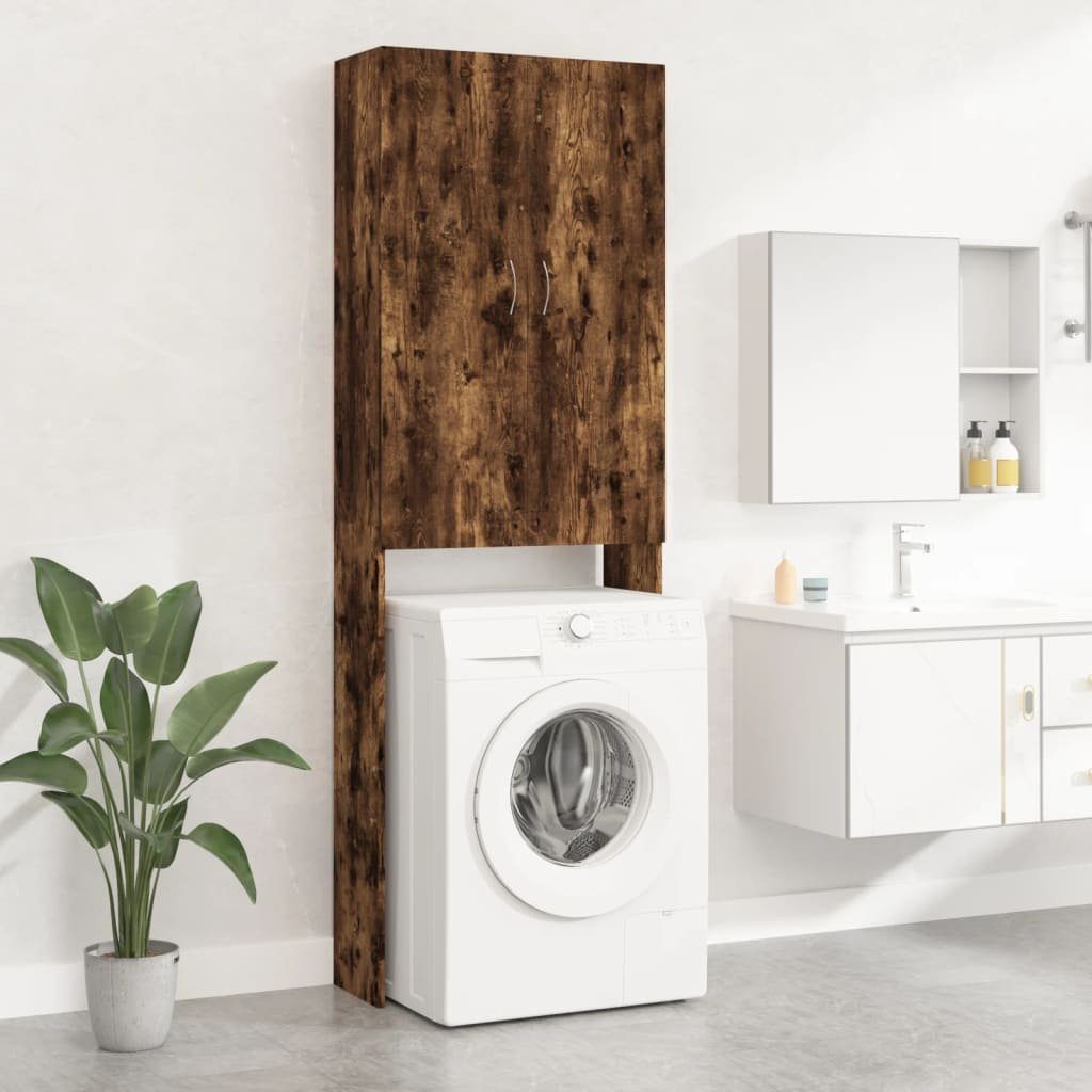 vidaXL Waschmaschinenumbauschrank Waschmaschinenschrank Räuchereiche 64x25,5x190 cm