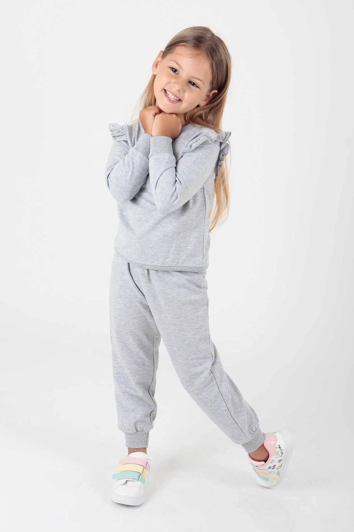 AHENGİM  Rüschen-Trainingsanzug-Set für Mädchen Ak2203