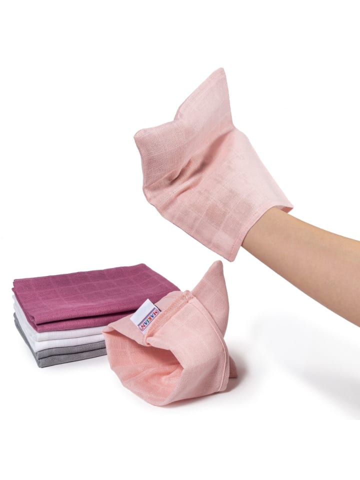 Makian Mull-Waschhandschuh 8er Pack 15 x 20 cm - Orchidee in rosa,lila günstig kaufen onesize