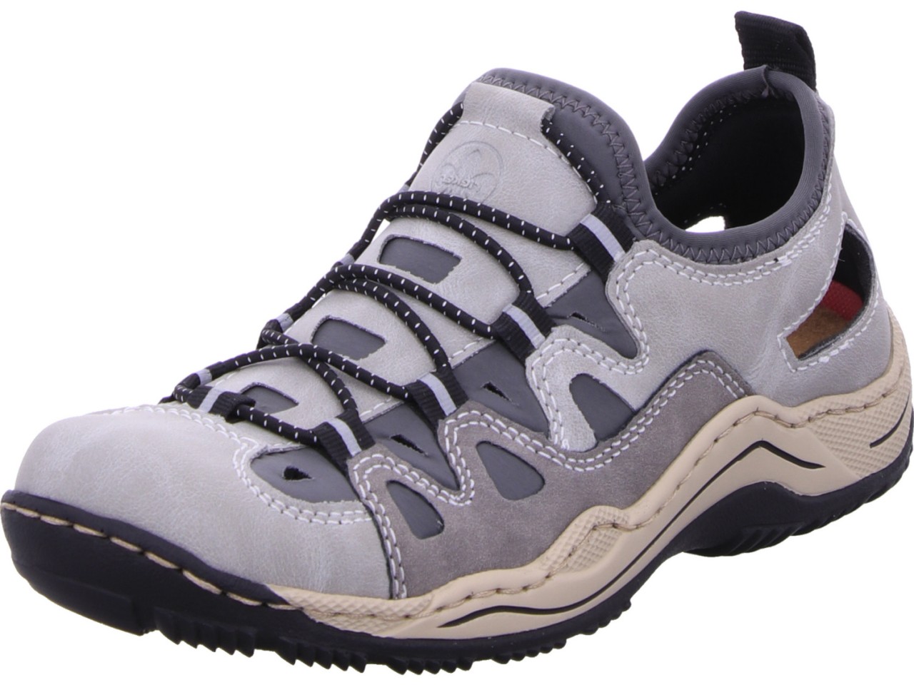 RIEKER Sportliche Slipper grau