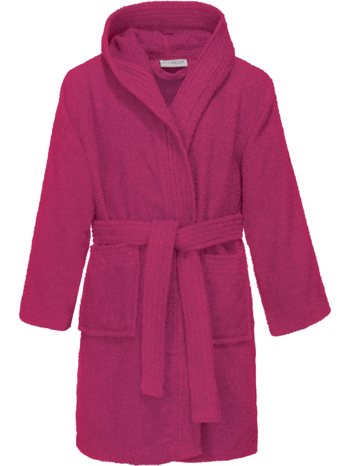 REDBEST Frottier Kinder-Bademantel mit Kapuze Chicago in fuchsia günstig kaufen