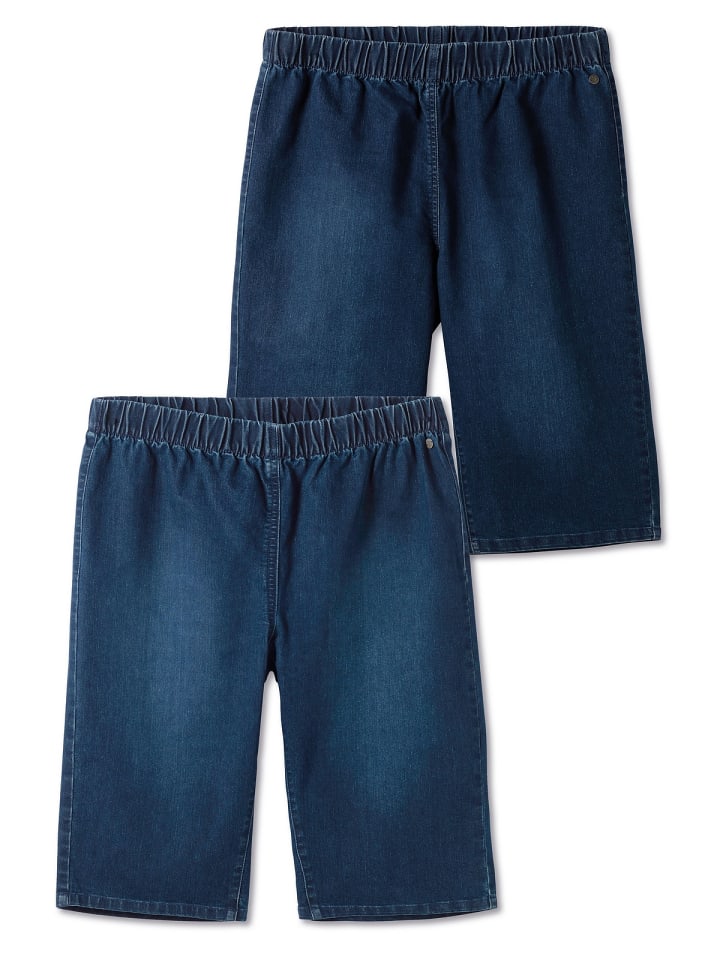 sheego Jeans-Bermudas in blue Denim dark blue Denim günstig kaufen