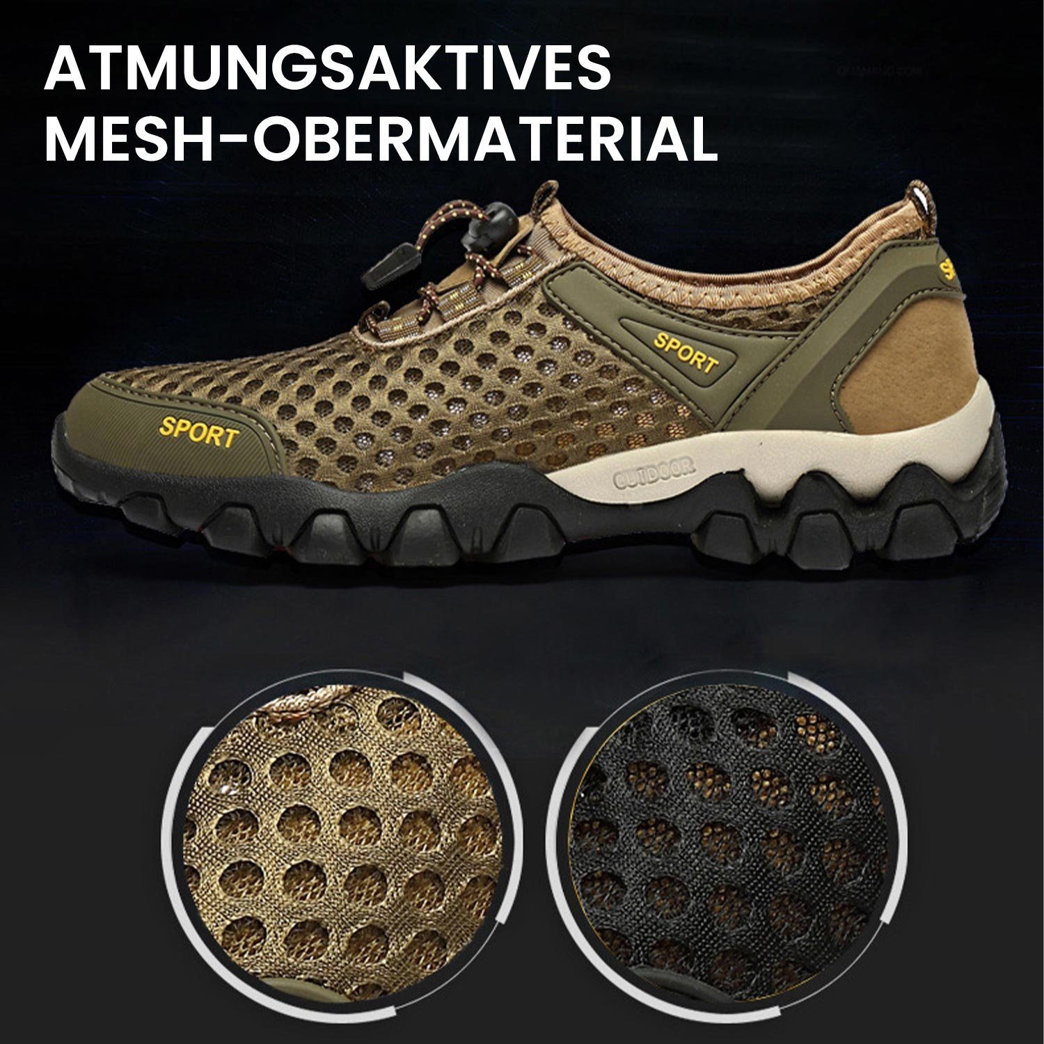 MAGICSHE Outdoor Mesh-Sportschuhe Wanderschuh Trail-Stiefel, Rutschfest, Atmungsaktiv