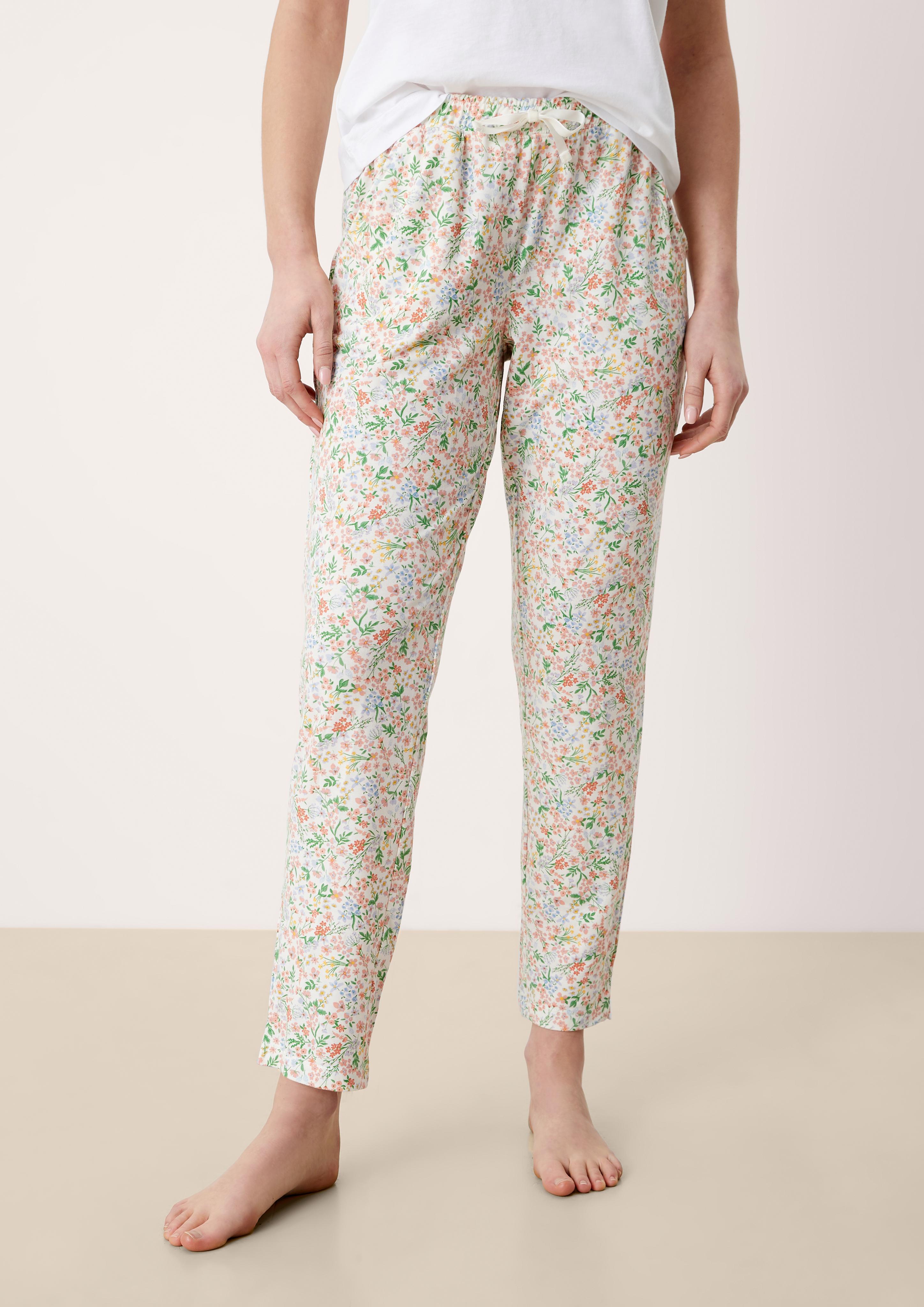 Lange Pyjamahose aus Viskosemix  6006978-09A1